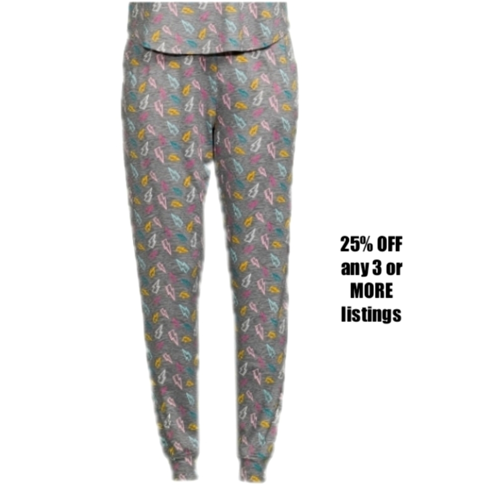 Jogger Pants Size 2X Lightning Bolt Graphic Print Pattern Pockets Loungewear Pj
